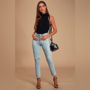 Alive and Kicking Black Sleeveless Turtleneck Top - M